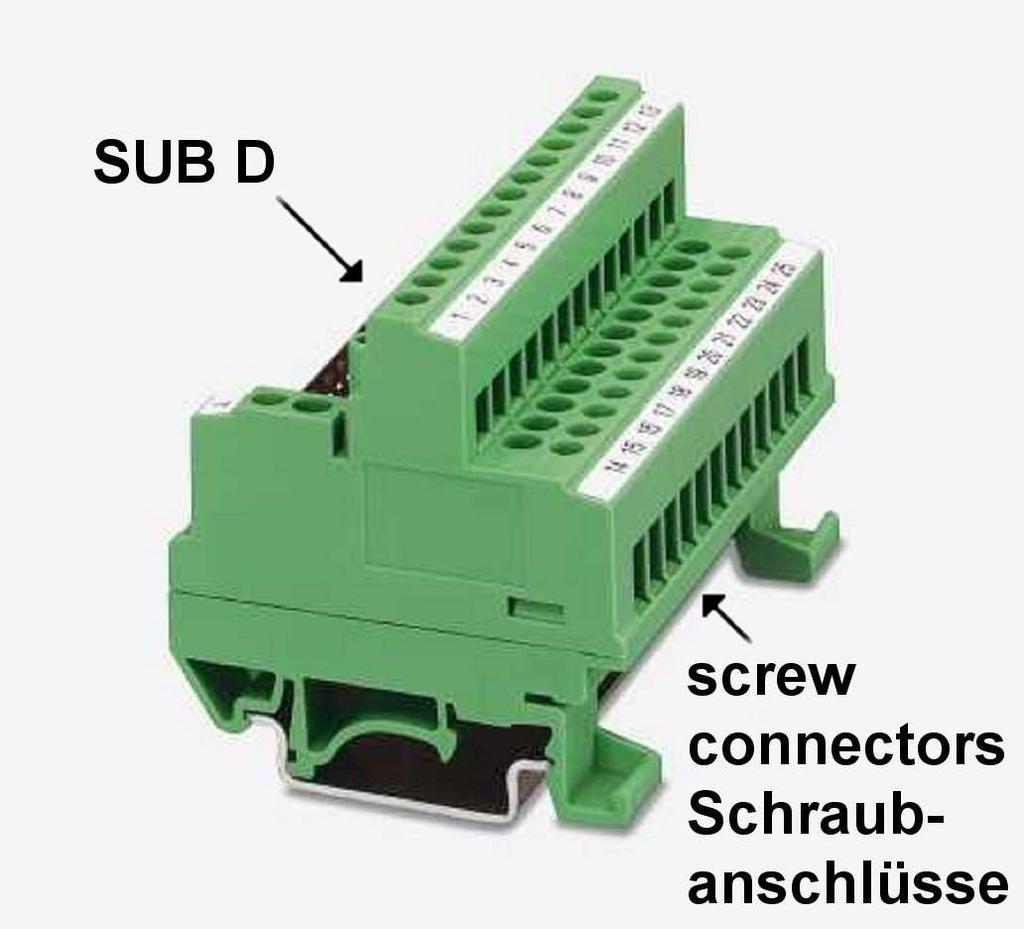 Propojovací deska MMS 6351/10: Blok svorek MMS 6361: (adaptér z konektoru SubD25 na šroubové svorky průřezu 2,5 mm 2 ) Měřící ozubené kolo a vzájemný úhel snímačů: Ozubené kolo musí být vyrobeno