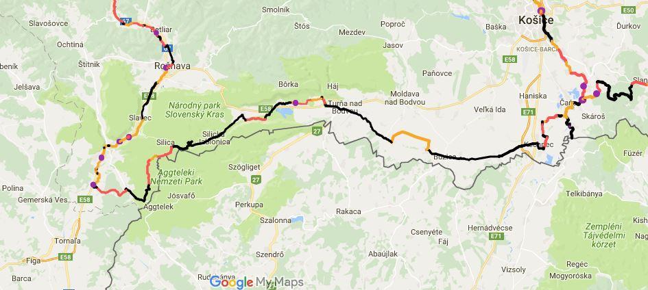 Vetva E Abovská vetva prepája trasu EuroVelo 11 a mesto Košice s územím národného parku Slovenský kras.