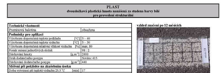 Výběr materiálu Významnou částí přípravy pokládky vodorovného dopravního značení je výběr vhodných materiálů ve vztahu ke zvolenému značení.