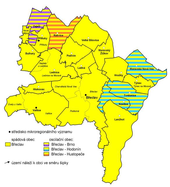 Středisko mikroregionálního významu Zdroj: B.