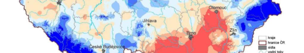 Dalším prekurzorem vyššího výskytu sucha bude i očekávaná změna ve variabilitě srážek, kdy ubývá především v jarním a letním období počet srážkových dnů, zatímco se zvyšuje intenzita jednotlivých