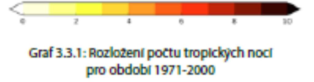 Vysoký nárůst je podobně jako u tropických dnů pozorován na jižní Moravě (zejména oblast Dyjsko-Svrateckého úvalu), dále v Praze a okolí a ve středním Polabí