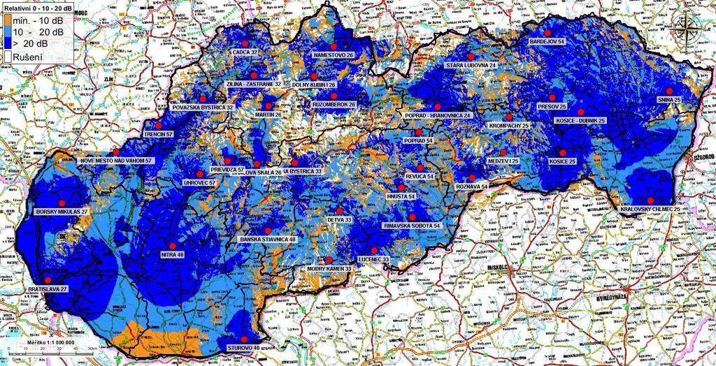 Príloha 3 Pokrytie územia multiplexami DVB-T Obrázok 1