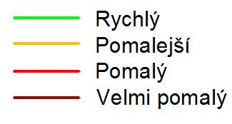Je to obrázek z map společnosti Google, kde je možné si zobrazit provoz na silnicích. Provoz je zde zobrazen pomocí barev.
