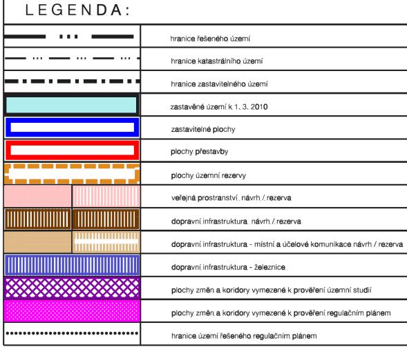 veřejná prostranství - dopravní infrastruktura - zastavitelné plochy Obr. 16 ÚP výkres základního členění 4.5.