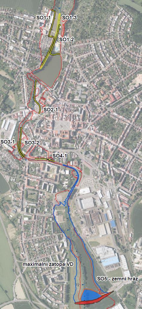 5 Návrhy protipovodňových, dílčích revitalizačních a městotvorných opatření 5.1 Návrh protipovodňových opatření Návrhy protipovodňových opatření vychází z ohrožení stávajících lokalit ve městě Jičín.