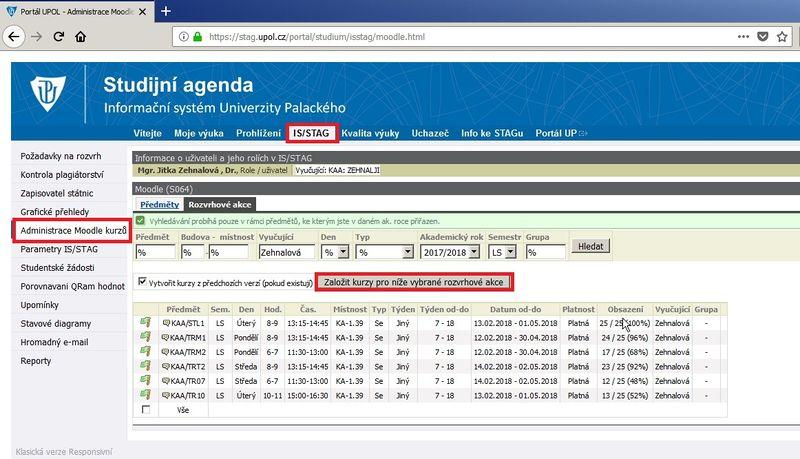 Podmínkou je, aby byl vyučující zaveden u předmětu v roli přednášející/vede seminář/vede cvičení - poté bude u kurzu jako vyučující a může editovat obsah.