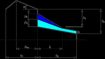 Zatížení sněhem na střeše sousedící a přiléhající k vyšší stavbě h 1 == 5,50 m h 2 == 5,50 m b 1 = 24,00 m b 2 = 10,80 m b 1,s = 7,00 m α 5,00 3 l s = 2 h 1 = 11 Doporučená