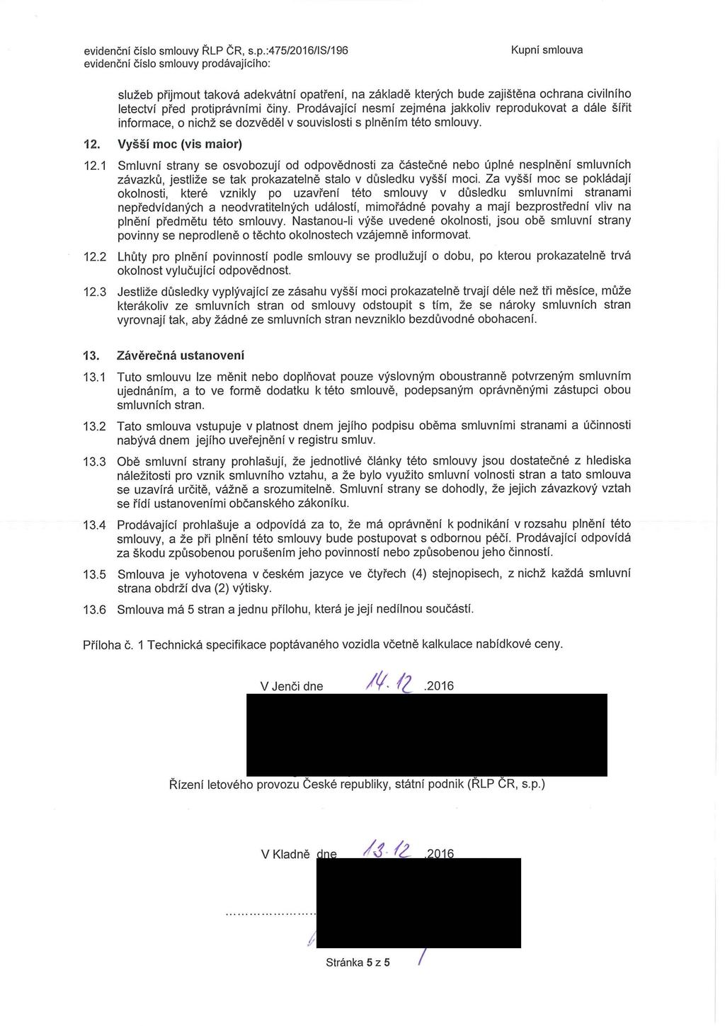 MgrvPetr &#39;....,. l. evidenční číslo smlouvy ŘLP ČR, s.p.