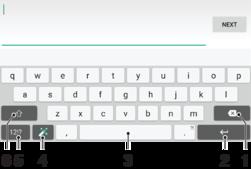 Zadávání textu Klávesnice na obrazovce Na klávesnici QWERTY na obrazovce můžete zadávat text ťuknutím na každé jednotlivé písmeno nebo s využitím funkce zadávání gesty, která umožňuje sestavovat