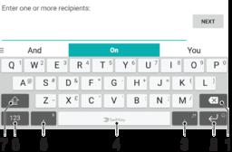Zadávání textu Klávesnice na obrazovce Vaše zařízení zahrnuje několik předinstalovaných poskytovatelů zadávání textu. Výchozí poskytovatel může záviset na použitém místním nebo jazykovém nastavení.