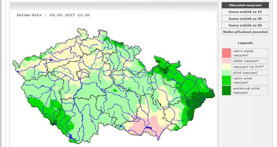 povodí Výpočet kritického úhrnu srážek pro