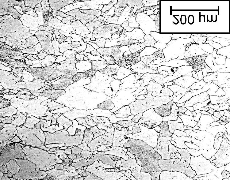 DISKUSE VÝSLEDKŮ Mikrostruktury vývalků po volném ochlazování z příslušné válcovací teploty (po aplikaci jednoho úběru) jsou dokumentovány snímky na obr. 4. a) 900 C b) 800 C Obr.