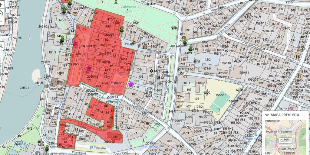 Veřejné rozhraní energetického portálu Dynamické zobrazení spotřeb a nákladů na energie v přehledné mapě města společně s dalšími