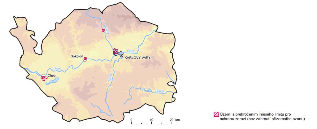 2.2 Kvalita ovzduší Kvalita ovzduší v Karlovarském kraji je dlouhodobě ovlivňována především vývojem v sektoru dopravy a také lokálním vytápěním domácností.