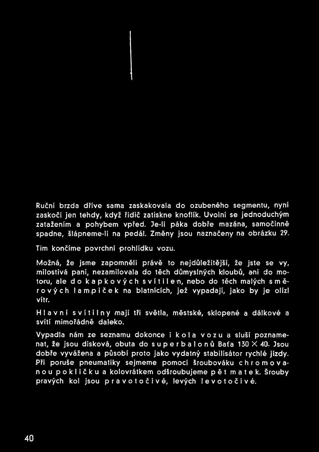 Možná, že jsme zapomněli právě to nejdůležitější, že jste se vy, milostivá paní, nezamilovala do těch důmyslných kloubů, ani do motoru, ale d o kapkových svítilen,