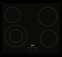 4 HIC 64502 T 4 HiLight zóny (1 dvouokruhová), posuvné dotekové ovládání TouchSlider, display, časovač,