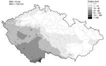 2002, Česká republika Map 2. Precipitation amount (mm) on 7 August 2002, Czech Republic.