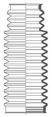 mm mm F 33 NBR F 64 NBR F 7 NBR Ø 58 F 3053 NBR 8 Falten 8 folds Lmin = 45 Lmax = 280 0 F 4500 NBR
