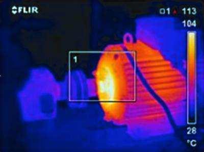 3.4 Termografie Zvýšené provozní teploty ložiska indikují jeho poruchu.