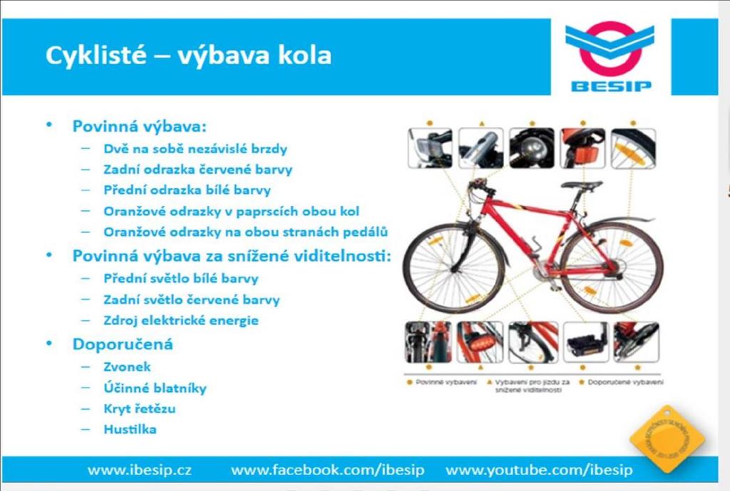 Obr. Výbava kola povinná a