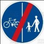 Stezka pro chodce a cyklisty dělení C 10 Konec stezky pro cyklisty a chodce dělené C 10b Zóna pro cyklisty IZ 9a Konec cyklistické zóny IZ 9b Značka označuje oblast, kde kromě obecných pravidel