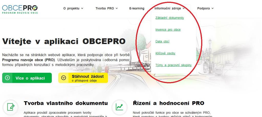 Obr. 4: Popis záložky Informační zdroje Záložka Informační zdroje (Obr.