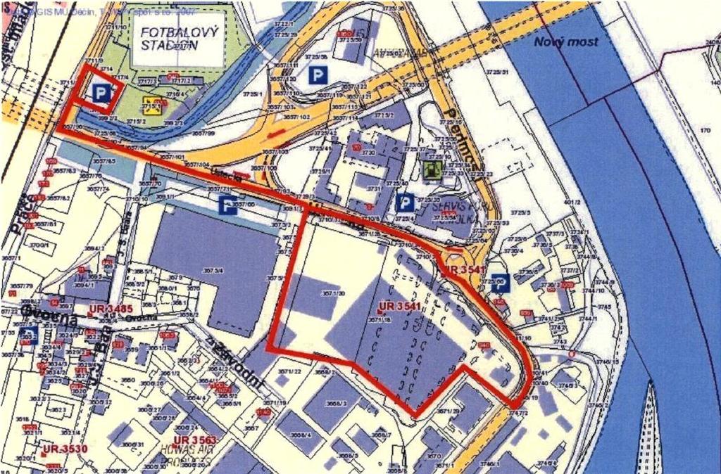 Příloha č.5 k obecně závazné vyhlášce č.2/2008 Děčín V Veřejné prostranství ohraničené ulicemi včetně: 1) ul.