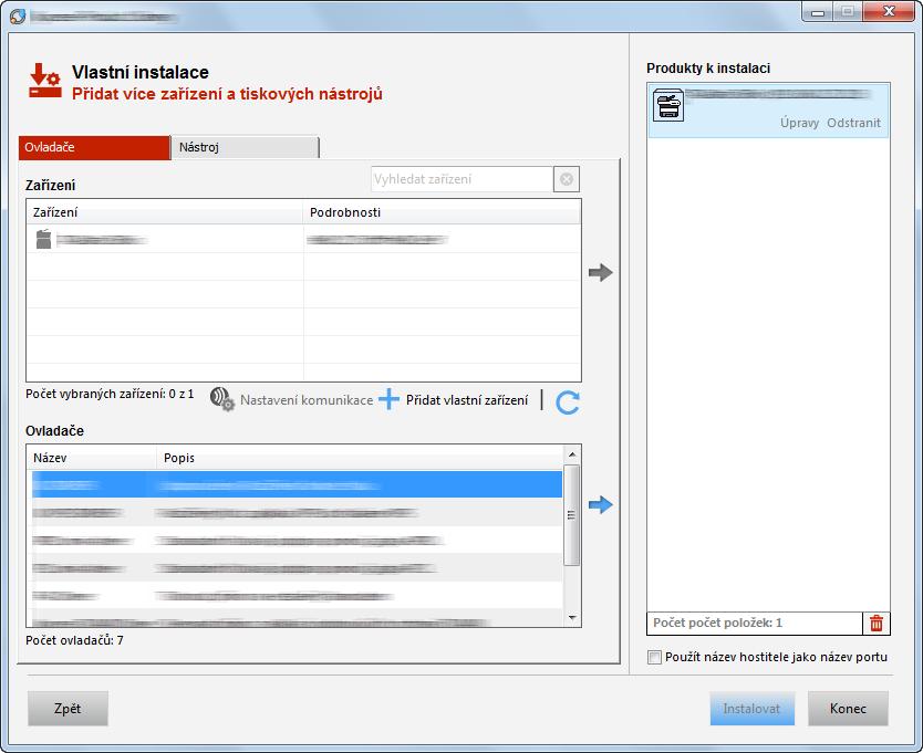 Instalace může selhat, pokud je zadán název hostitele. POZNÁMKA Zařízení není možné nalézt, pokud není zapnuté.