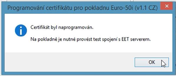 .. Do řádku s názvem Heslo: Vložte heslo pro soukromý klíč zadané při Vytváření certifikátu a klikněte na tlačítko