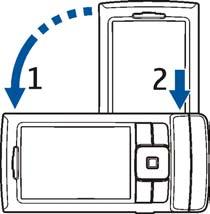 2. Otoète telefon doleva (1) a pro vyfotografování obrázku stisknìte tlaèítko fotoaparátu (2) nebo zvolte Zabrat. Snímáte-li fotografie v sekvenci, zvolte Sekvence.