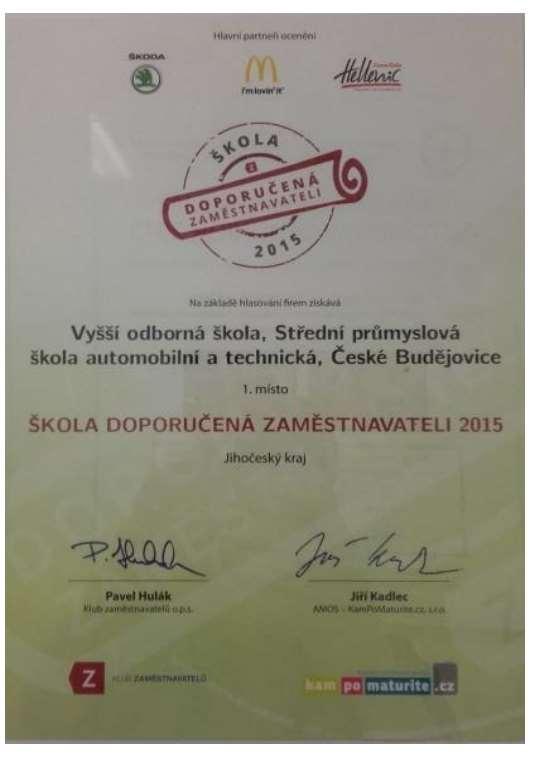 V měsíci dubnu škola prezentovala svoji činnosti v rámci výstavy Mobilsalon v Českých Budějovicích, kde měla svůj vlastní výstavní stánek.