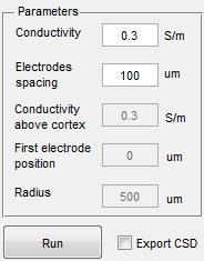 V sekci Signal parameters je možné dále nastavovat časový úsek signálu k zobrazení v milisekundách. Obr. č. 26, Rozložení panelů k výběru metody a zadávání jejich parametrů.