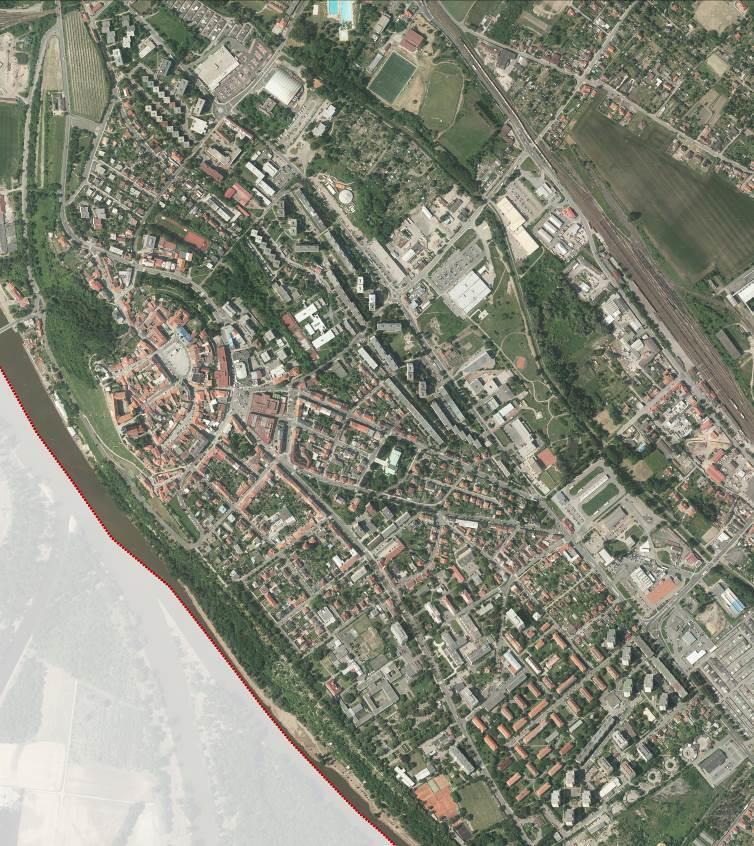 Podolí si stále uchovává charakter dlouhé ulicové vsi. Kompozice současné zástavby Letecký snímek Mělníka z roku 2010 demonstruje rozsah sídlištní zástavby realizované od 50. do 80. let 20. století.