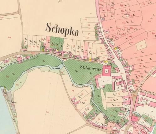 Zákres osady Pšovka ve Stabilním katastru, mapováno roku 1842. Místní část Pšovka na leteckém snímku z roku 1954. Místní část Pšovka na leteckém snímku z roku 2010.