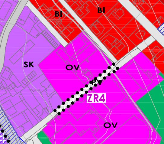 veřejných prostranství pro rozvinutí místních komunikací, bez kvalitního napojení na dopravní infrastrukturu, s výrazně omezenou prostupností.
