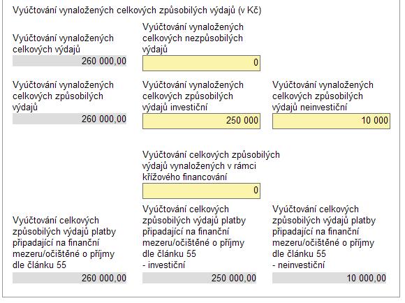 Doplněná data na záložce