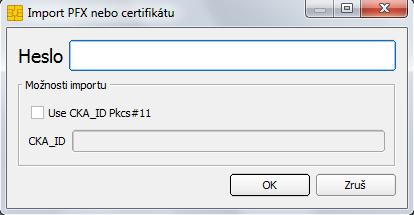 7. Další funkce softwaru Bit4id PKI Manager 7.1. Import certifikátu z PKCS#12 Vložení certifikátů ze zálohy (PFX nebo P12) do prostředku se provede kliknutím na tlačítko Import. 1.