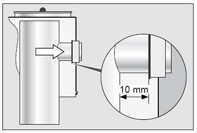 4.5 Připojení ponorného odtokového potrubí Před smontováním segmentů je na vnější stranu horní části připevněna usměrňovací deska.