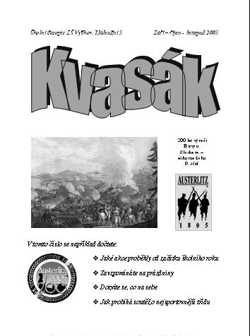 Pak nastalo hledání vhodného názvu časopisu. Vyhlásili jsme anketu a z návrhů se nejvíc líbil neotřelý název KVASÁK. Znamená to, jak napsal žák 7. A, že nám pořád v hlavách něco kvasí.