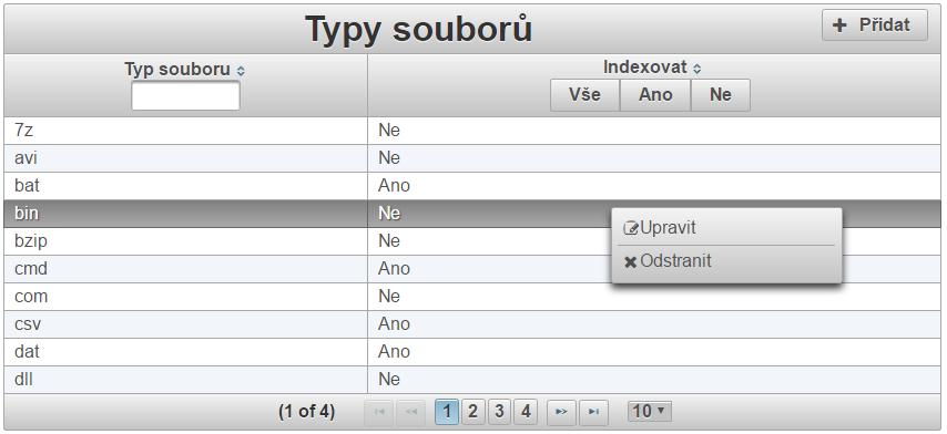 B.3. Filetypes Filetypes are predefined. Some of them you can change, if you want you want to index them, how do you want to index them or if you want to index them at all.