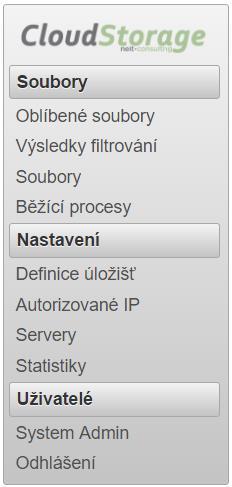 C. System admin C.1. Storage definitions Accounts serve for storage definition. For define new account you can select from three service providers: Oracle Cloud, LocalStorage and Hadoop.