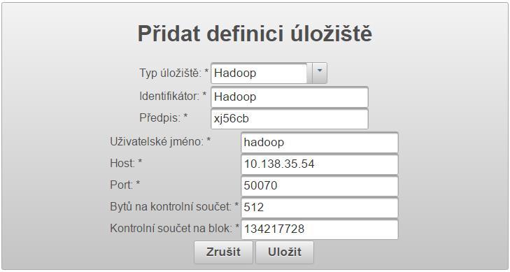 Hadoop Compulsory parameters for Hadoop account creation: Username Host Port Byte for checksum Username is necessary to access Hadoop file system.