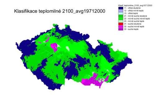 Obr. 5 Indikace termínu ukončení nebo redukce růstu (E-day) skupin meziplodin v důsledku poklesu minimálních teplot k bodu mrazu. Obr. 6 Klasifikace agroklimatických podmínek pro pěstování meziplodin.