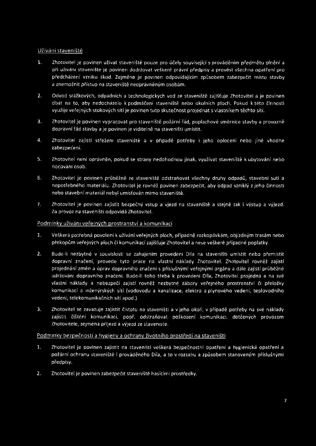 Užívání staveniště 1.