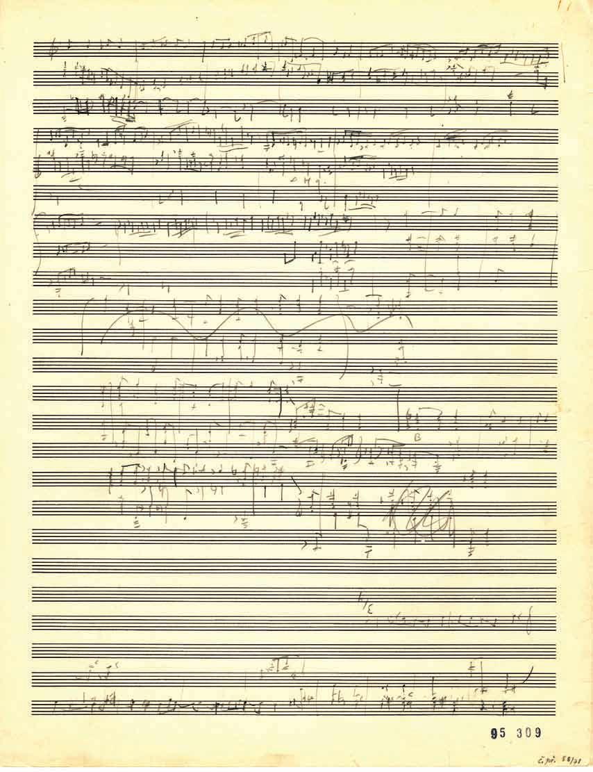 // TYPY PRAMENŮ // 39 Bohuslav Martinů, Sonáta pro violu a klavír H. 355, 1955, skica.