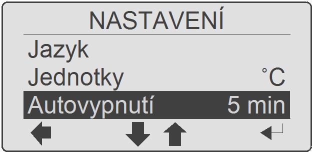 Použití CZ JEDNOTKY Zvolte dle potřeby jednotky hmotnosti (kg/hl nebo lb/bu) a teplotní jednotky (Celsius nebo Fahrenheit).
