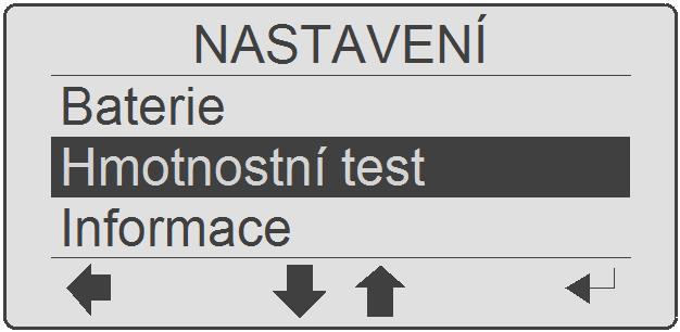 podmínek. Přesnost výsledků měření není nízkou kapacitou napájecí baterie dotčena.