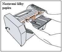 NASTAVENÍ ŠÍŘKY A DÉLKY PAPÍRU 1. Nastavte levostranné vodítko do správné pozice na škále stolku tak, aby odpovídalo formátu vašich listů.