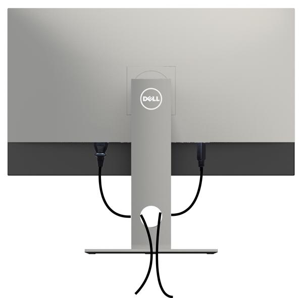 Uspořádání kabelů Po připojení všech nezbytných kabelů k monitoru a k počítači (pokyny pro připojení kabelů viz část Připojení monitoru) uspořádejte všechny kabely